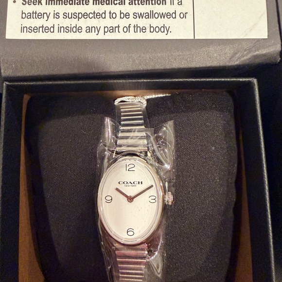 Coach Silver and White Oval Watch - Picture 2 of 3